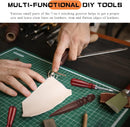5 Pieces Leather Knife Set Includes 7 in 1 Leather Groover Tool 2 Pieces Edge Beveler Cutting Knife Sandalwood Craft Device, Handle Tools for DIY Craft Cutting — 7