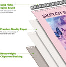 Soucolor Sketch Book 9" x 12" for Teen Girls, Cute Pink Sketchbook | 9" x 12" (Pack of 1) — 2