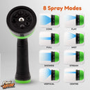 Flexi Hose with 8 Function Nozzle, 50FT - Lightweight Expandable Garden Hose, No-Kink Flexibility, 3/4 Inch Solid Brass Fittings and Double Latex Core - Black and Green — 7