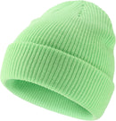 Connectyle Classic Double Layer Knit Beanie Hat Warm Thick Acrylic Winter Hats Daily Cuffed Beanies Watch Hat for Men Women - Green — 2