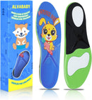 ALVABABY Kids Insoles Inserts for Flat Feet 2 Pack Children PU Foam Cushioning Comfortable Orthotic Insoles Feet Heel Pain Relief Blue Rabbit 2KI01-M - Blue Rabbit(2 Pack) — 8