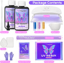 HeyClear UV Resin Kit with Light, Molds 200g Clear UV Epoxy Cure for Crafts — 2