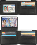 HIMI Wallet for Men-Genuine Leather RFID Blocking Bifold Stylish Wallet With 2 ID Window - Black - Leather — 1