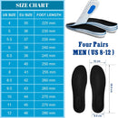 Unittype 4 Pairs Memory Foam Shoe Insoles Men Women, Men Us 8-12, Black — 2