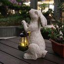 Garden Statues Rabbit with Solar Lights- Bunny Figurine Outdoor Rabbit Fall…