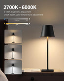 KDG 2 Pack Cordless Black Table Lamps, Rechargeable Portable LED Desk Lamps — 7