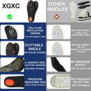 4D Cloud Steppers Insoles for Men and Women, Work Boot Cushioning Inserts - Black — 6