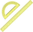 Zonon 2 Pcs 12 Inch Clear Ruler and 6 Inch Plastic Protractor Set, Yellow — 1