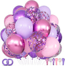 68Pcs Pink and Purple Balloons 12 Inch Metallic Purple Pink Latex Balloon Confetti ballons with Ribbons Party Balloons for Wedding Girls Birthday Baby Shower Decorations. | Pinkpurple — 1