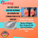Pedag Drop | German Made | Metatarsal Pads | Anatomically Correct | Metatarsal Arch Support | Vegetable Tan Leather | Self Adhesive | White | Size Large, Fits US Women 11-13 / US Men 8-10 | 3 Pair 3