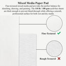 Mofuny Mixed Media Sketchbook 11x14, 50 Sheets - 110lb/180gsm Thick Paper for Painting | Mixed Media Pad & Water Color Sketch Books for Adults, Teens & Painting Supplies for Artists. | Burgundy | 11" x 14" (Pack of 1) — 3