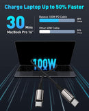 Baseus USB C Cable, 100W PD 5A QC 4.0 Fast Charging USB C to USB C Cable 3