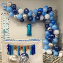 Blue Silver Balloon 12Inch Dark Metallic Blue Silver Confetti Latex Balloon — 5