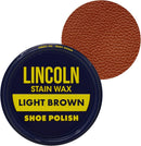 Lincoln Shoe Polish Wax - 2-1/8 oz | Made in USA Since 1925 | Light Brown — 1