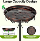 Daoeny 35In Metal Bird Bath for Outside, Vintage Freestanding Birdbaths &…