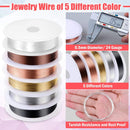 Thrilez Wire Wrapping for Jewelry Making, Repair and Beading Supplies Kit with Craft Ring Wire, Tools, Pliers and… — 3