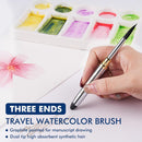 Fuumuui Mini Watercolor Travel Set, 12-Color Watercolor Paints Kit & 100% Cotton Cold Press 300gsm with Dual-Tip Brush – Plein Air Painting Supplies for Artists, Beginners, Journaling | Samll — 3