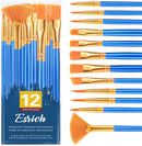 ESRICH Paint Brushes Set,1pack/12pcs Nylon Hair Round-Pointed Tip Acrylic Paint Brushes for Watercolor Oil Rock Face Painting,12 Sizes Paint Brush for All Purposes Kids Adult Arts Painting Brush Kits — 1