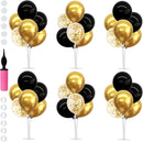 TONIFUL 6 Set Black Gold Balloon Stand Balloon Centerpieces for Table Decor | Black Gold-6 | 6 Set Balloon Stand — 1