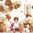 CROSSFINGERS Brown White Balloon Garland Arch Kit,145pcs Mexican Neutral Brown Nude White Balloons Different Sizes for Mexicanos Fiesta Theme Birthday Baby Shower Gender Reveal Party Decorations — 4