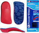 PowerStep Pinnacle Junior 3/4 Insoles, Children's Foot Pain Relief, Arch Support for Girls and Boys, Unisex, Supports Alignment, Posture & Balance in Kids, Made in the USA (Youth 3-4) - Blue/Red — 1