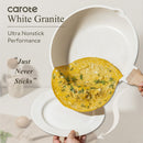 CAROTE 8 Inch Non Stick Frying Pan, Cream White Granite Skillet