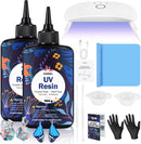 KISREL UV Resin Kit with Light, 200g Hard Type Clear UV Resin and UV Light — 1