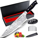 MOSFiATA 8" Super Sharp Professional Chef's Knife with Finger Guard and Knife…