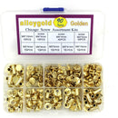 90 Sets M5 Gold Chicago Screws Leather Assorted Kit ，6 Sizes of Screw Rivets for Leather Rivet for DIY Leather Craft and Bookbinding (M5 X 4, 5, 6, 8, 10, 12) | M5*4.5.6.8.10.12mm — 5