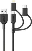 Anker Powerline II 3-in-1 Lightning, USB C, Micro USB Cable 1
