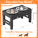 Elevated Dog Bowls with 2 Stainless Steel Bowls, 5-Height Adjustable Stand…