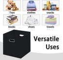 Black Foldable Storage Cubes Bins , Fabric Storage Box Cubes Organizer Baskets with Dual Handles for Home Organizer (Black) — 3