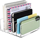 BEYGORM Acrylic Mail Holder, 5 Compartments Multifunction Desk Organizer — 1