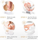 Essy Electric Foot File Rechargeable with 5 Replacement Rollers (White) — 5