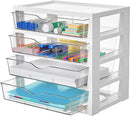 Vtopmart Clear Desktop Organizer, 4-Tier Drawer Storage with Dividers — 1