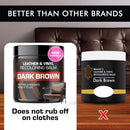 FORTIVO Leather Recoloring Balm, Leather Color Restorer, Scratch Remover, Couch Paint and Repair, Leather Balm for Couches - Dark Brown — 3