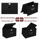 STOREONE Fabric Storage Cube Bins Foldable Organizer Container Collapsible Basket with Lids and Metal Handles, for Home, Bedroom, Closet (Black, 3 Pcs) — 6