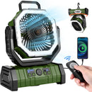 Odoland 30000mAh Camping Fan with LED Lantern, Rechargeable Battery Fan — 1