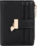 Pomelo Best Small Wallet Women RFID Blocking Bifold Soft Leather Card Holder with ID Window Zipper Coin Pocket Wallets for Women Green