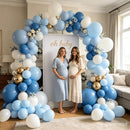 Zesliwy Dusty Blue White Gold Balloons Arch Kit, Latex, Party Decoration — 5