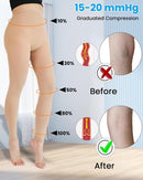 Medical Compression Leggings for Women, 15-20 mmHg Compression Pantyhose | Small | Beige — 2