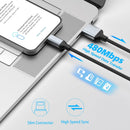 2 FT iPhone Charging Cable, 2 Pack [MFi Certified] USB to Lightning Cable 2ft for Car Fast Charging Braided Short iPhone Cord Compatible with Apple iPhone 14/13/12/11Pro/X/XR/8/7/6s/Plus/SE/iPad 5