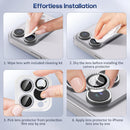 iPhone 17 Pro/17 Pro Max Camera Lens Protector Bling Diamond, Silver — 7