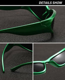SOAR&EAGLE Y2K 3Pack Polarized sunglasses Wrap Around Men's Women's sunglasses Fashion Sport Shades Sun Glasses | Silver Framed Gray Flakes, Black Framed Gray Flakes，green Fr — 4
