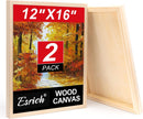 ESRICH 12x16 Inch Wood Panels for Painting, 2 Pack Craft Wood Canvas Boards, Blank Unfinished Wooden Art Board for DIY Art Creations Such as Painting, Acrylic Pouring, Resin, Burning, Collage, etc. | 12x16IN-2Pack — 1