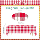 Gatherfun 3PCS Red White Gingham Rectangular Waterproof Tablecloth 54X108Inch Disposable Plastic Table Cover with Gold Stamping for Easter Picnic Barbecue Kitchen Holiday Birthday Party — 5
