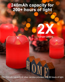 SHYMERY Flameless Votive Candles,Battery Operated LED Candle,24 Pack 200+Hour Flickering Electric Fake Candles in Red for Wedding,Table,Halloween,Festival Celebration,Christmas Decoration | Pack of 24 — 3
