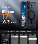 Temdan Designed for iPhone 17 Case, [Built-in Invisible Kickstand][Compatible with MagSafe][Military Grade Shockproof] Slim Translucent Matte Phone Case for iPhone 17 6.3 inch (Black) — 2