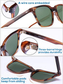 CARFIA Polarized Men's Sunglasses UV400 Protection Cool Man Shades CA5354 | 2. Stripe Frame Green Lens | Multicolor — 8