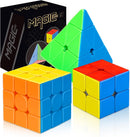 STEAM Life Speed Cube Set 3 Pack - Magic Cube Set with 3x3 & 2x2 Speed Cubes, Pyramid Cube - Smoothly Collection for Kids, Teens & Adults — 1
